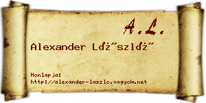 Alexander László névjegykártya