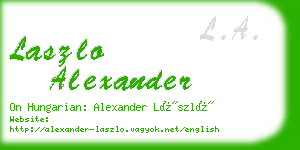 laszlo alexander business card